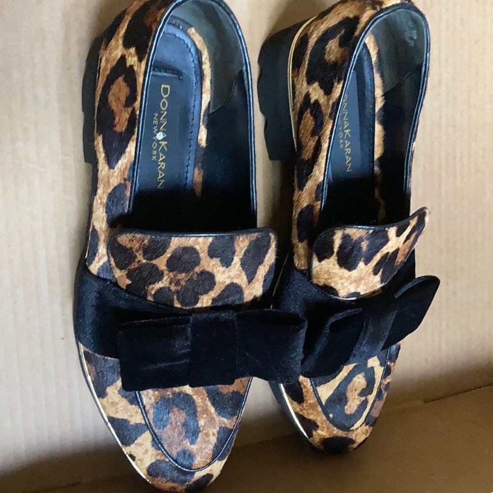 Donna Karan cheetah print espadrilles size 8